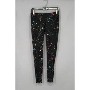 Tipsy Elves Splatter Legging Womens Small Black Pull On 80s Retro Halloween